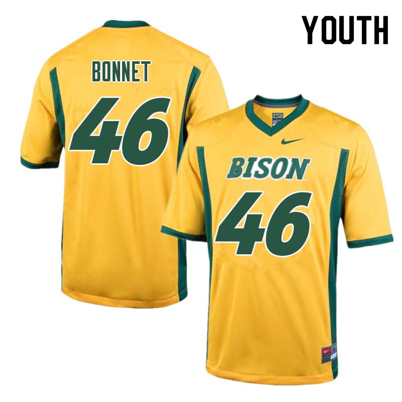 Youth #46 Andrew Bonnet North Dakota State Bison College Football Jerseys Sale-Yellow - Click Image to Close